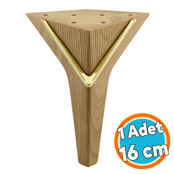Mobilya Oturma Grubu Kanepe Sehpa Ünite Koltuk Ayağı Baza Ayakları 16 cm Açık Ceviz Gold ürün görseli 1
