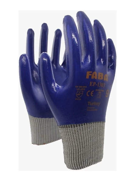 FABA EP-1303-XL LACİVERT NİTRİL POLYESTER ELDİVEN XL ürün görseli 1