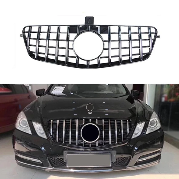Mercedes w212 gtr ön panjur ızgara seti Krom-Siyah 2013-2016 arası ürün görseli 1