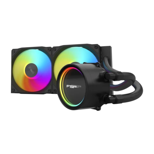 FSP AE24-B, 240mm, ARGB, 2 Fanli, LGA1851/1700/1200/AM4/AM5 Uyumlu, CPU Sivi Sogutma Siyah ürün görseli 1