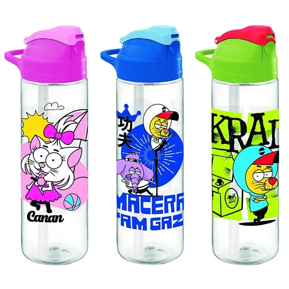Gıpta Matara Kral Şakir Pipetli 630 CC Desenli Tritan ürün görseli 1