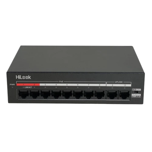 HILOOK NS-0110MP-60, 8 Port, Megabit, PoE 60W, 2 Port Megabit Uplink, Yönetilemez, Masaüstü Switch ürün görseli 1