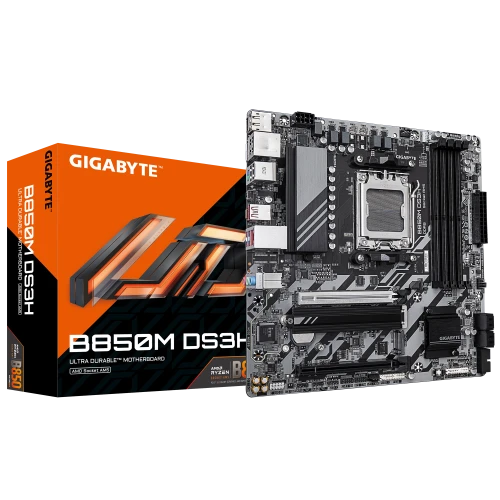 GIGABYTE B850M DS3H, 4xDDR5, 2xM.2, 2xDP, HDMI, Type-C, AM5 Soket GAMING Anakart ürün görseli 1