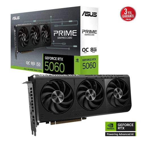 Asus 8GB PRIME-RTX5060-O8G GDDR7 128Bit HDMI 3xDP-DLSS3 ürün görseli 1