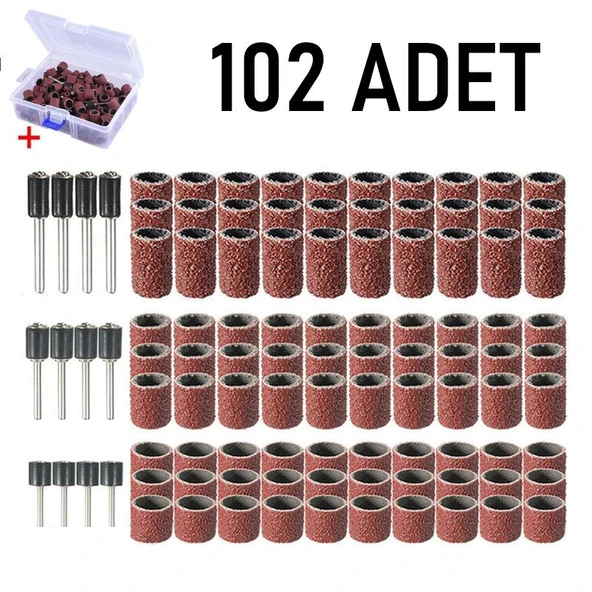 Valkyrie 102 Adet Kutulu Freze Ucu Zımparası Tırnak Makinesi Gravür Matkap Uyumlu Törpü Kalıcı Oje Manikür Pedikür Seti ürün görseli 1