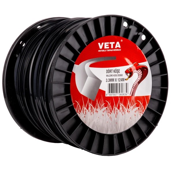 Veta Misina 3.3mm 124Metre Siyah 4 Köşe Top Misine ürün görseli 1