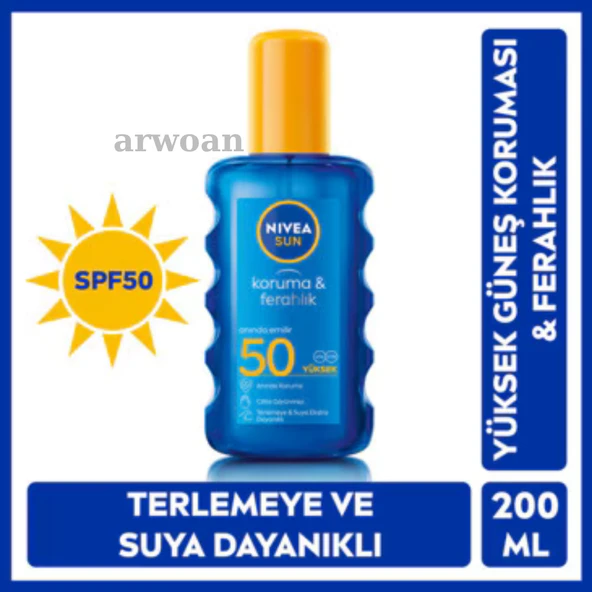 Nivea Sun SPF50 Koruma & Ferahlık Güneş Kremi 200 ml Sprey ürün görseli 1