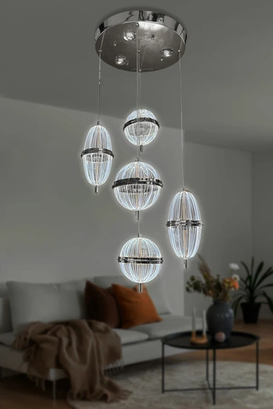 Orbella 5 li Sarkıt Led Avize - Resim 8