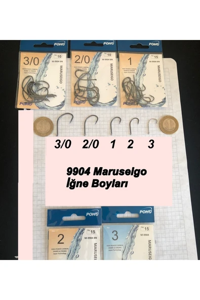 Maruseigo 2 Numara 15'li Paket M-9904 Bn Olta Iğnesi - Resim 3