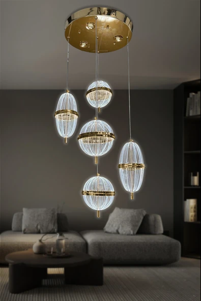 Orbella 5 li Sarkıt Led Avize - Resim 2