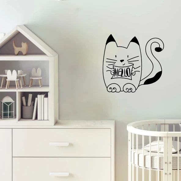Hello Kedi Sticker - Resim 2
