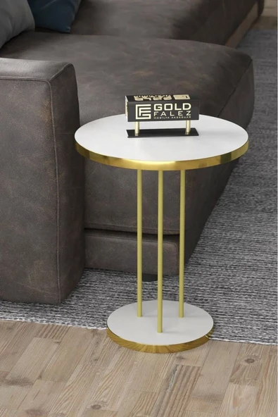 Zigon Sehpa Terra Gold Beyaz - Resim 3