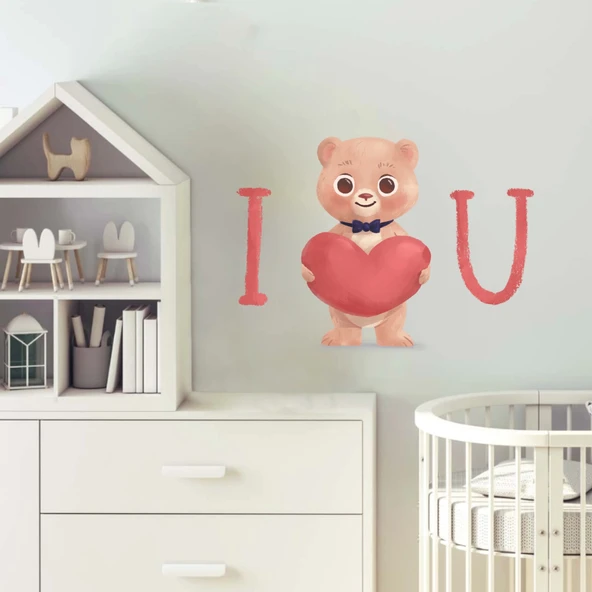 I love You Ayıcık Sticker - Resim 2