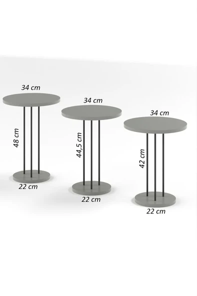 Zigon Sehpa Terra Gümüş Krem - Resim 4