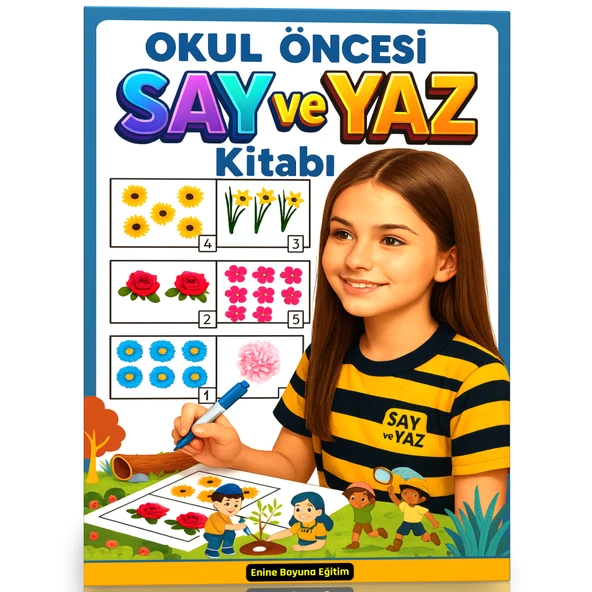 Okul Öncesi Sayıları Say ve YAZ YAZ-SİL Kitabı (1-20 Sayılar) ürün görseli 1