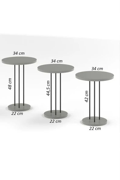 Zigon Sehpa Terra Gold Beyaz - Resim 5