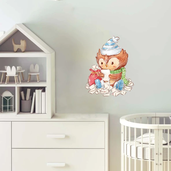 Mektup Okuyan Baykuş Sticker - Resim 2