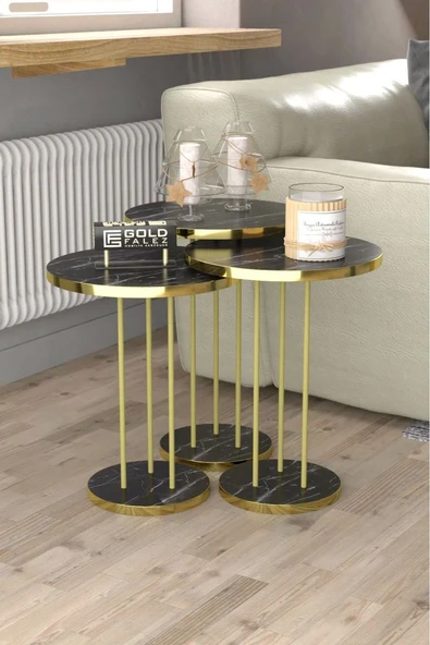 Zigon Sehpa Terra Bendir Gold ürün görseli 1