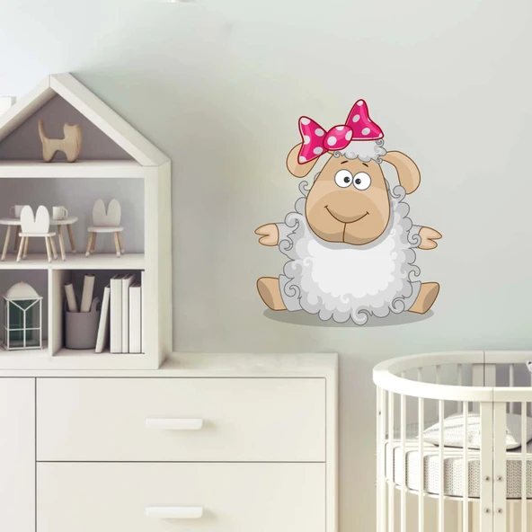 Sevimli Koyun Duvar Sticker - Resim 2
