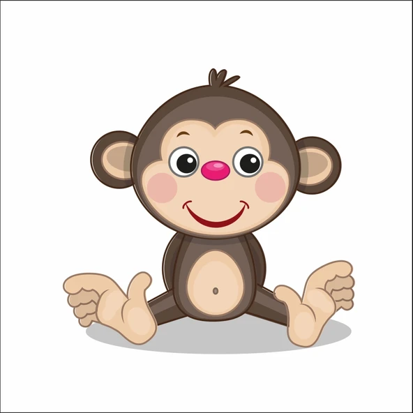 Sevimli Maymun Sticker ürün görseli 1
