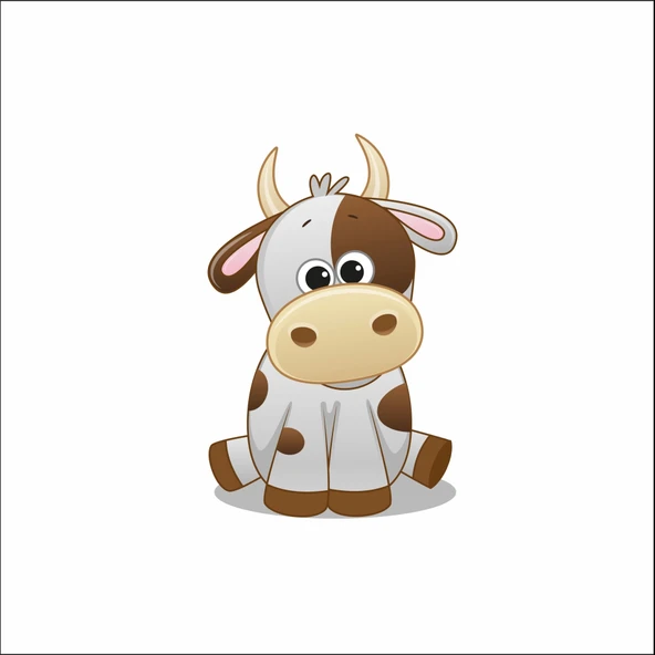 Sevimli İnek Sticker ürün görseli 1
