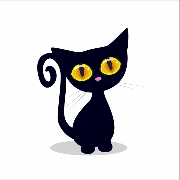 Kara Kedi Duvar Sticker ürün görseli 1