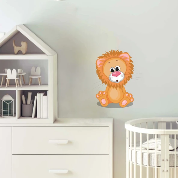 Sevimli Aslan Sticker - Resim 2