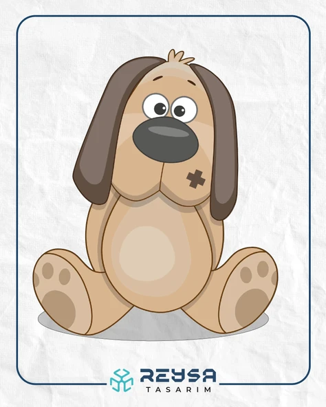 Oturan Sevimli Köpek Sticker - Resim 4