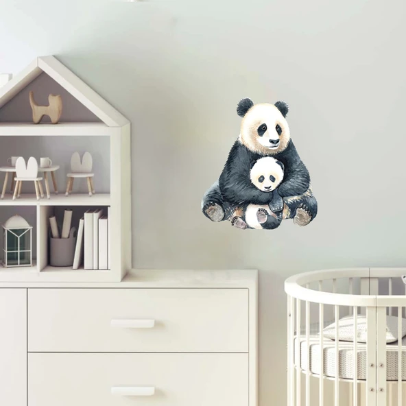 Anne Çocuk Panda Sticker - Resim 2