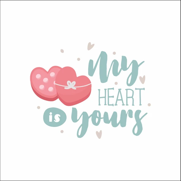 My Heart Is Yours Kalpli Sticker ürün görseli 1