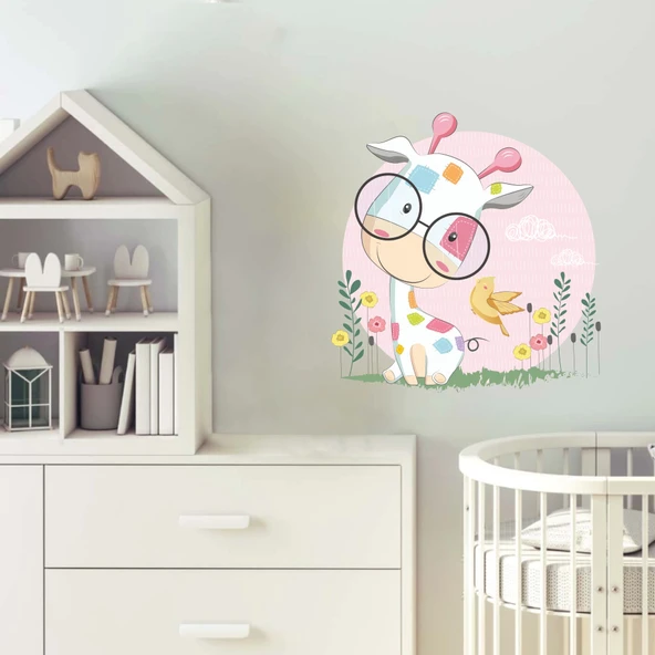 Sevimli Zürafa Sticker - Resim 2