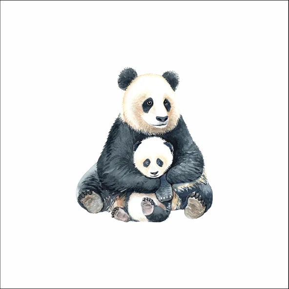 Anne Çocuk Panda Sticker ürün görseli 1