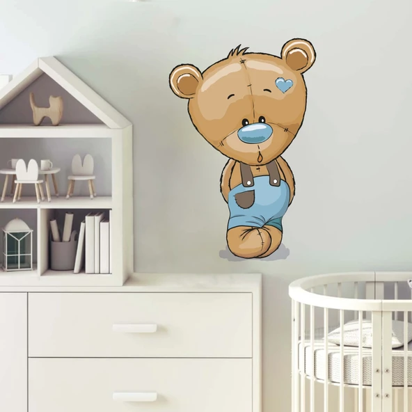 Mavi Pantalonlu Ayıcık Sticker - Resim 2