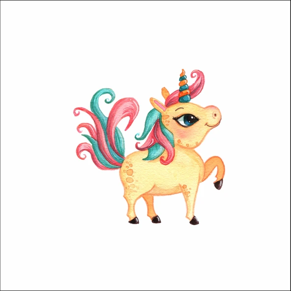 Sarı uncorn Sticker ürün görseli 1