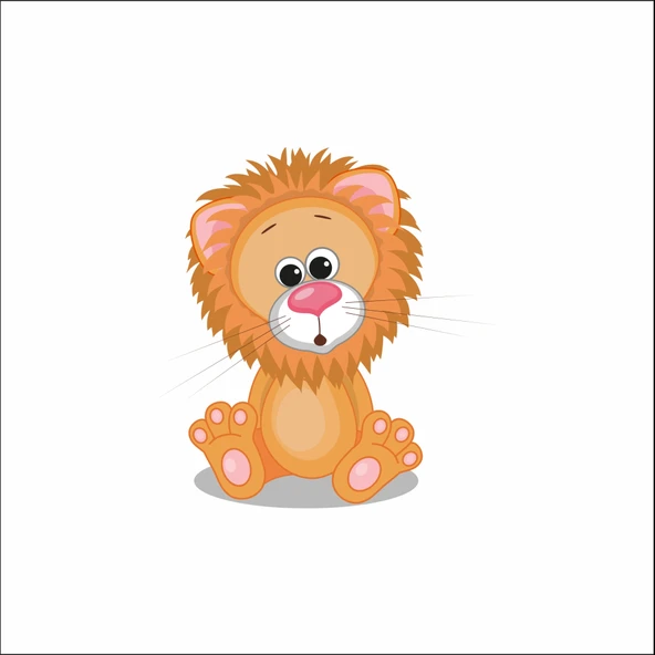 Sevimli Aslan Sticker ürün görseli 1