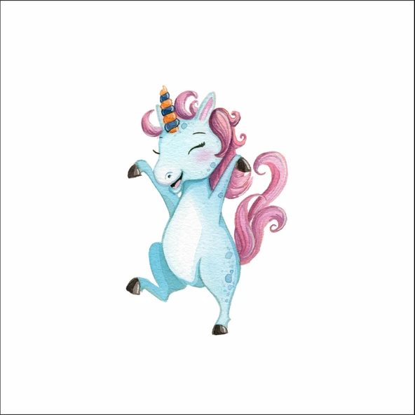 Mavi Unicorn Sticker ürün görseli 1