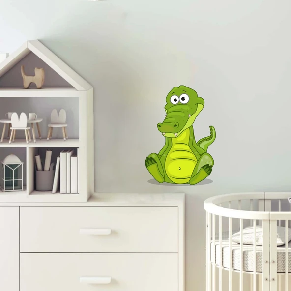 Sevimli Timsah Sticker - Resim 2