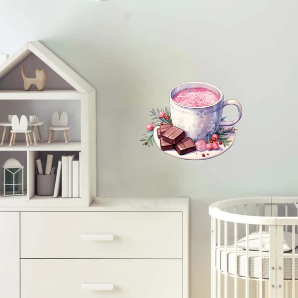 Sıcak Kakao ve Çikolata Duvar Stickerı - Resim 2