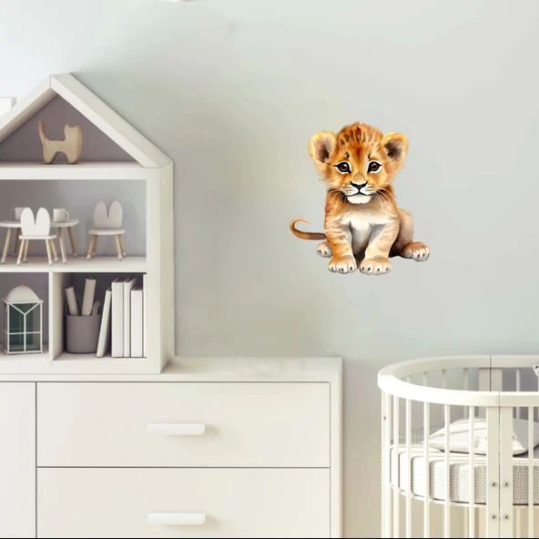 Sevimli Aslan Sticker 1 - Resim 2