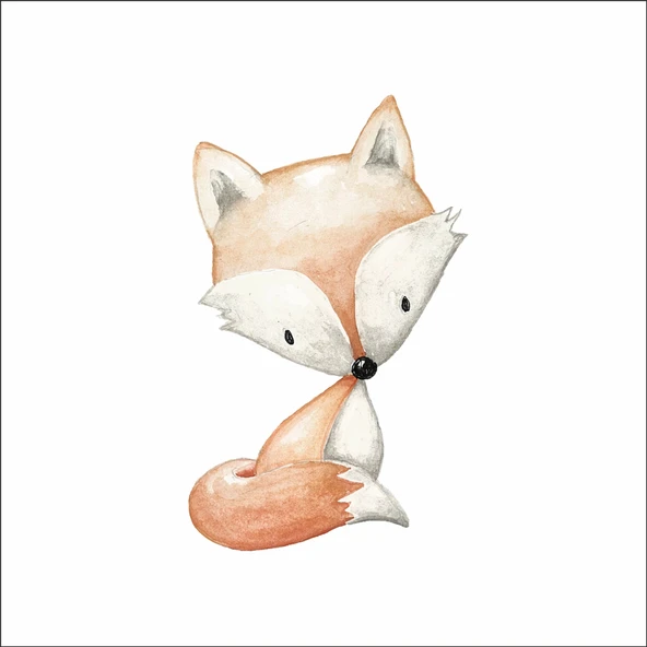 Sevimli Tilki Sticker ürün görseli 1