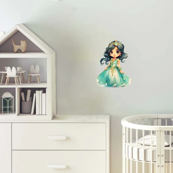 Zümrüt Prenses Kız Duvar Stickerı - Resim 2