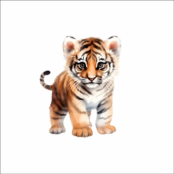 Sevimli Kaplan Sticker ürün görseli 1