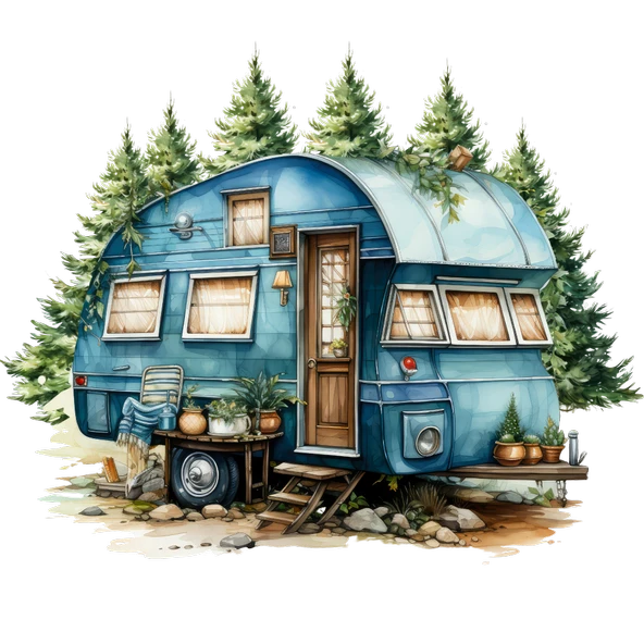 Çam Ağaçlı Karavan Duvar Stickerı - Resim 2