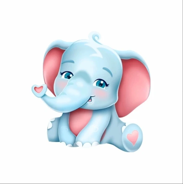 Sevimli fil Duvar Sticker ürün görseli 1