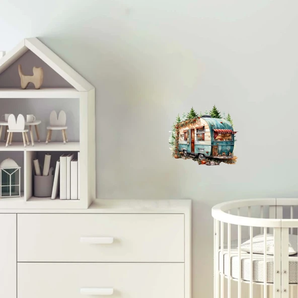 Rustik Çam Ağaçlı Karavan Duvar Stickerı ürün görseli 1