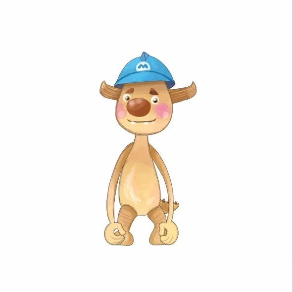 Şapkalı Sevimli Canavar Stickerı ürün görseli 1