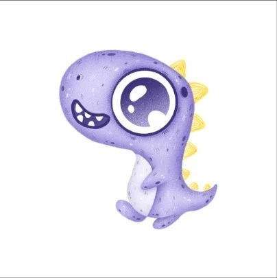 Tatlı Mor Dinozor Stickerı ürün görseli 1