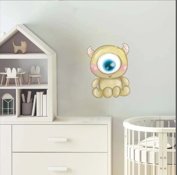 Sarı Canavar Bebek Stickerı - Resim 2