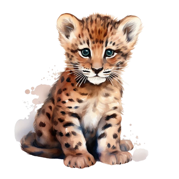 Sevimli Leopar Yavrusu Duvar Stickerı - Resim 2
