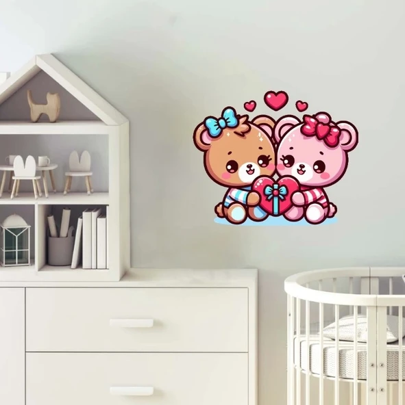 Aşık Ayıcıklar Duvar Sticker'ı - Resim 2